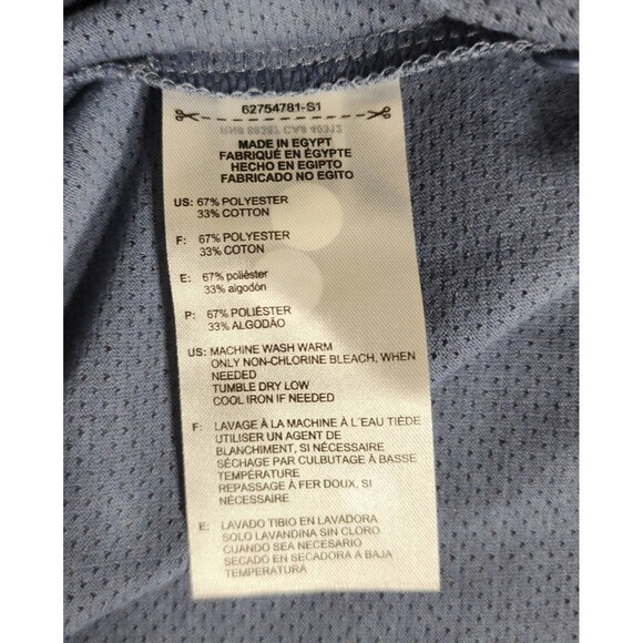 New Adidas Golf men's $65 WAVY MESH Polo Shirt Size Large Dusty Blue PL Ink BLK - Picture 8 of 8